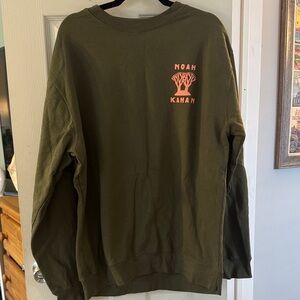 Noah Kahan Tour Sweatshirt in Olive Green with Coral Detail